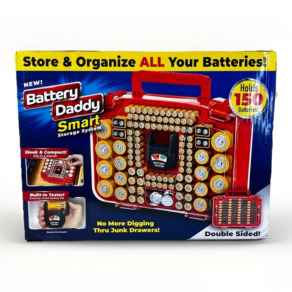 Battery Daddy 150 Battery Organizer and Storage Case with Tester ~ NEW in BOX